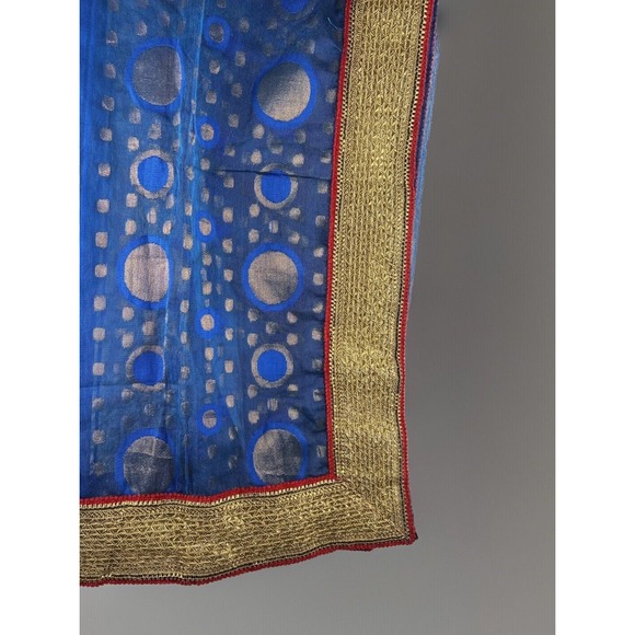 Rumala Sahib Royal Blue with Heavy Threadwork Embroidered Gold Gota - Picture 1 of 4